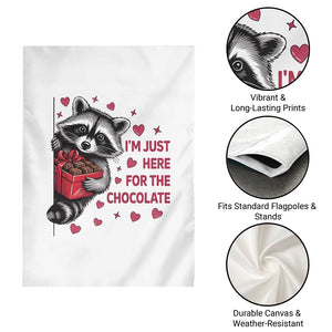 Valentine Racoon Trash Panda Garden Flag I'm Just Here For The Chocolate TS14 Print Your Wear