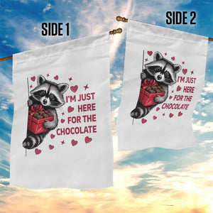 Valentine Racoon Trash Panda Garden Flag I'm Just Here For The Chocolate TS14 Print Your Wear