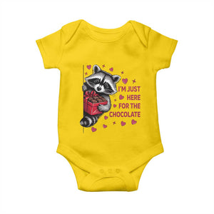Valentine Racoon Trash Panda Baby Onesie I'm Just Here For The Chocolate TS14 Daisy Print Your Wear