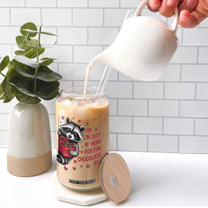 Valentine Racoon Trash Panda Glass Can I'm Just Here For The Chocolate TS14 Print Your Wear