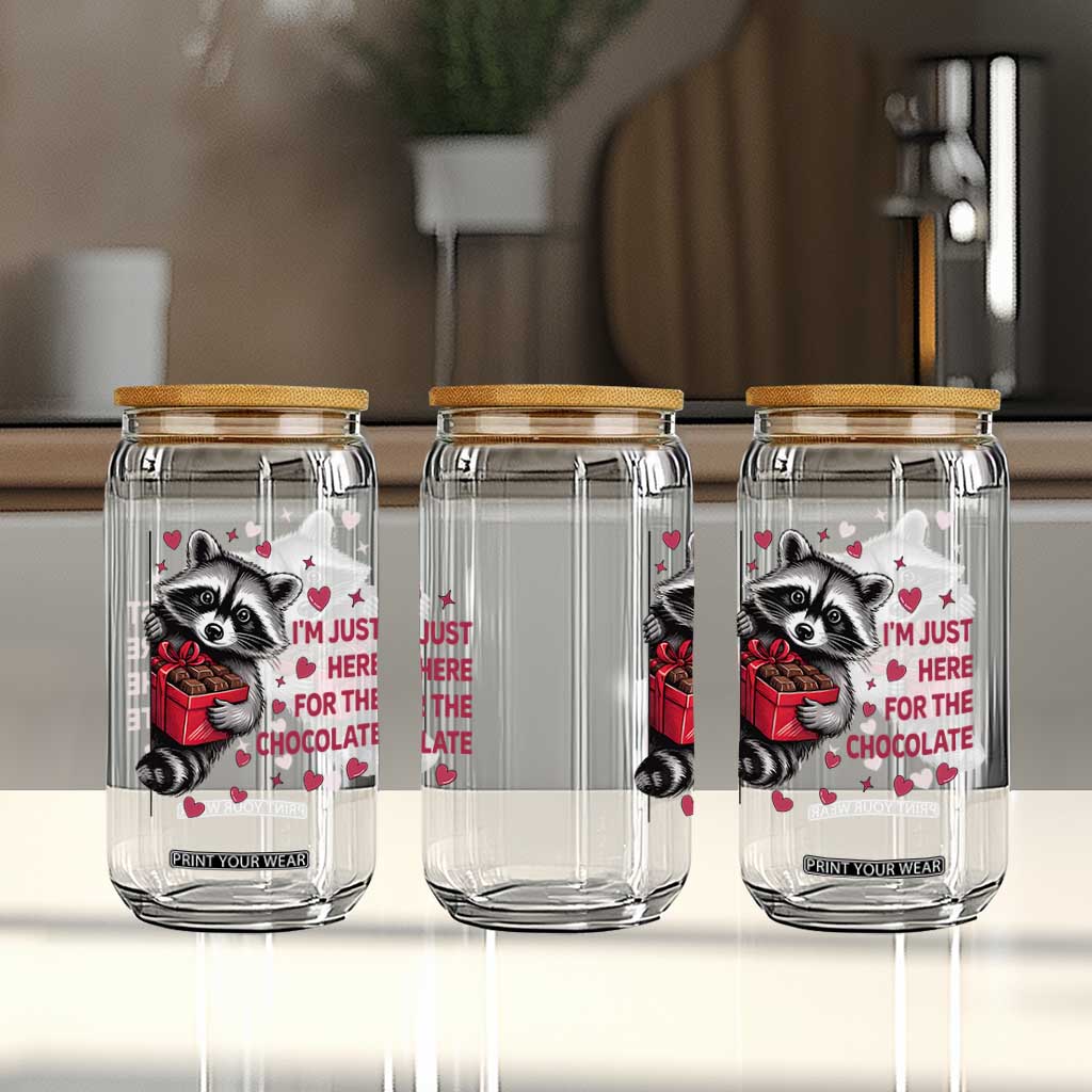 Valentine Racoon Trash Panda Glass Can I'm Just Here For The Chocolate TS14 Print Your Wear