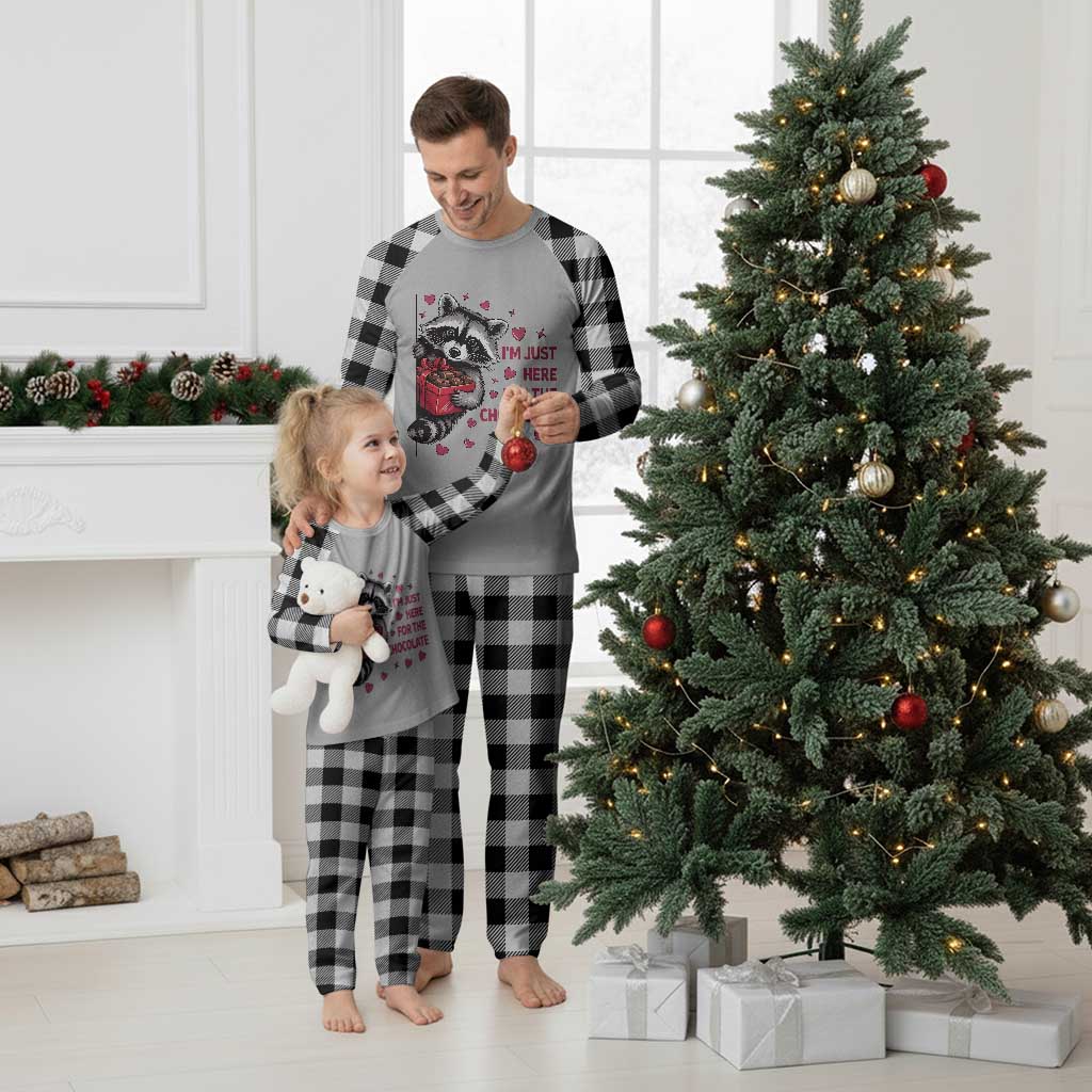 Valentine Racoon Trash Panda Plaid Pajama Set I'm Just Here For The Chocolate TS14 White Plaid Print Your Wear