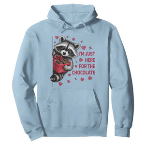 Valentine Racoon Trash Panda Hoodie I'm Just Here For The Chocolate TS14 Light Blue Print Your Wear