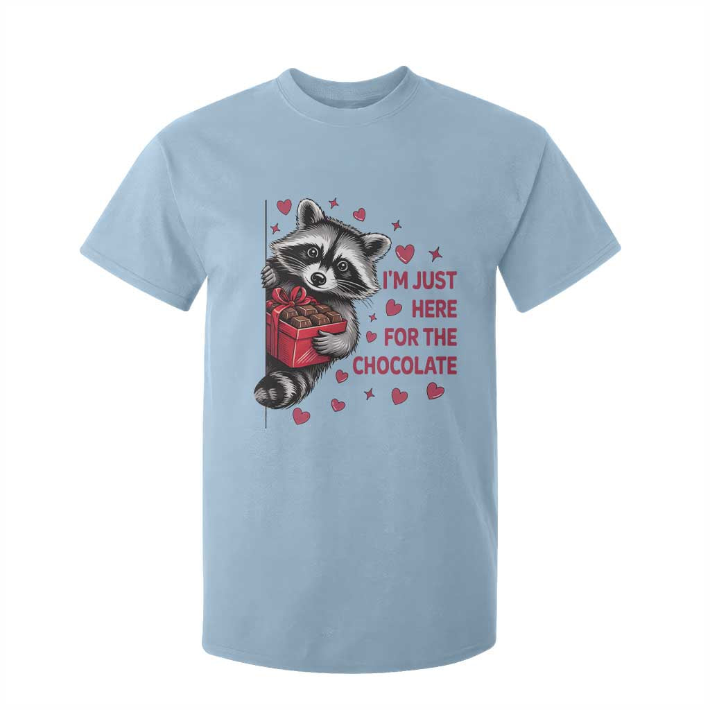 Valentine Racoon Trash Panda T Shirt For Kid I'm Just Here For The Chocolate TS14 Light Blue Print Your Wear