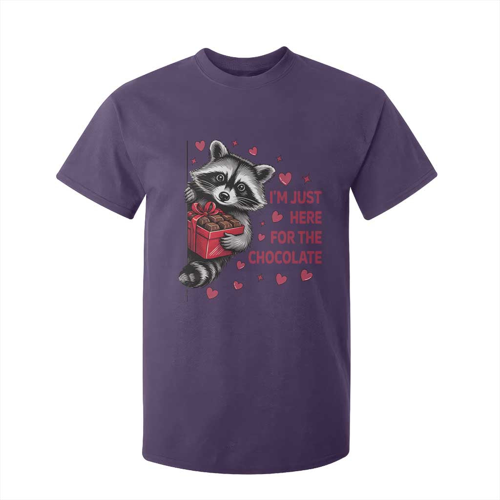 Valentine Racoon Trash Panda T Shirt For Kid I'm Just Here For The Chocolate TS14 Purple Print Your Wear