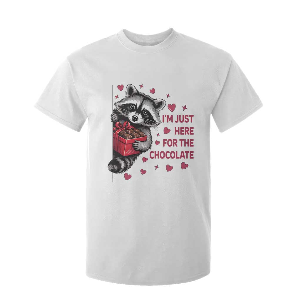 Valentine Racoon Trash Panda T Shirt For Kid I'm Just Here For The Chocolate TS14 White Print Your Wear