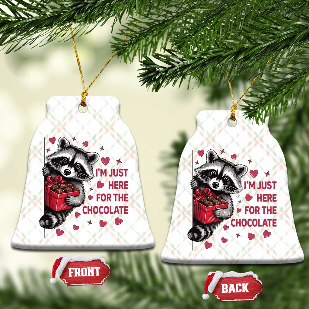 Valentine Racoon Trash Panda Ceramic Ornament I'm Just Here For The Chocolate TS14 Print Your Wear
