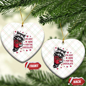Valentine Racoon Trash Panda Ceramic Ornament I'm Just Here For The Chocolate TS14 Print Your Wear