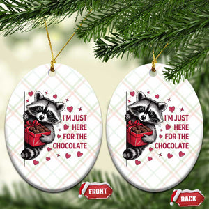 Valentine Racoon Trash Panda Ceramic Ornament I'm Just Here For The Chocolate TS14 Print Your Wear