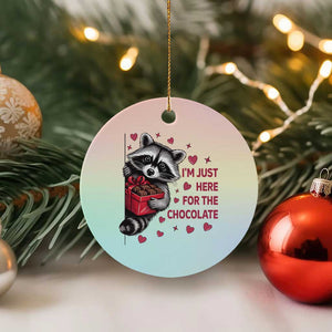 Valentine Racoon Trash Panda Ceramic Ornament I'm Just Here For The Chocolate TS14 1pc Pastel Print Your Wear