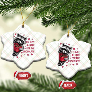 Valentine Racoon Trash Panda Ceramic Ornament I'm Just Here For The Chocolate TS14 Print Your Wear