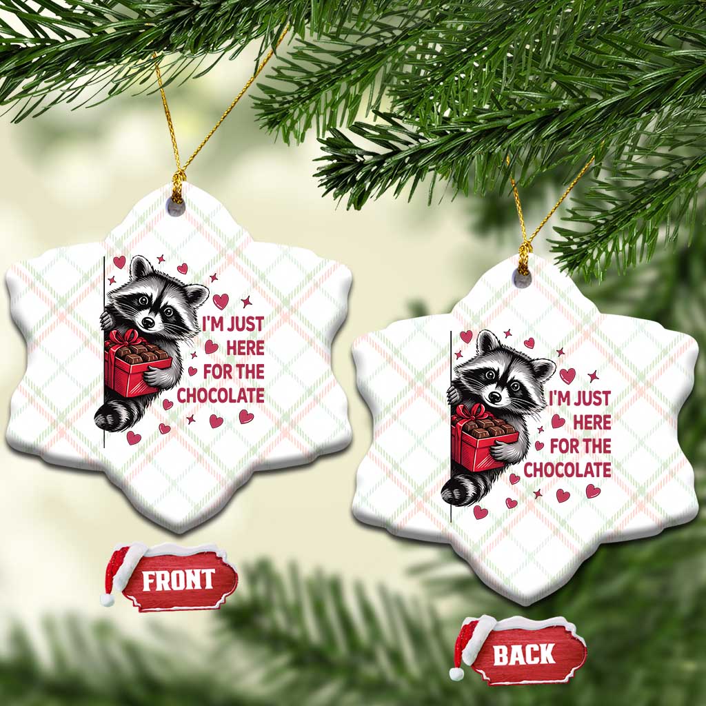 Valentine Racoon Trash Panda Ceramic Ornament I'm Just Here For The Chocolate TS14 Print Your Wear