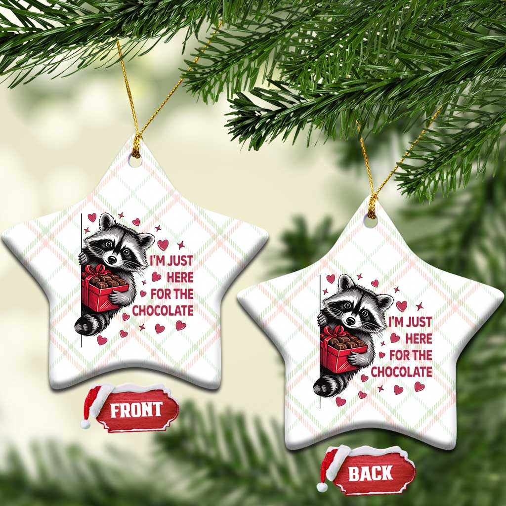 Valentine Racoon Trash Panda Ceramic Ornament I'm Just Here For The Chocolate TS14 Print Your Wear