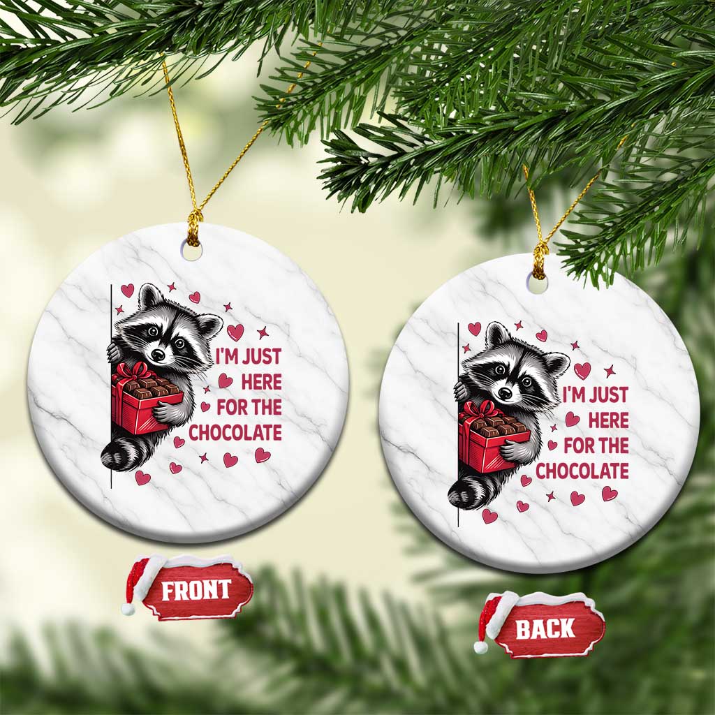 Valentine Racoon Trash Panda Ceramic Ornament I'm Just Here For The Chocolate TS14 1pc White Marble Print Your Wear