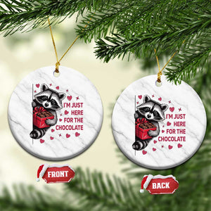 Valentine Racoon Trash Panda Ceramic Ornament I'm Just Here For The Chocolate TS14 1pc White Marble Print Your Wear