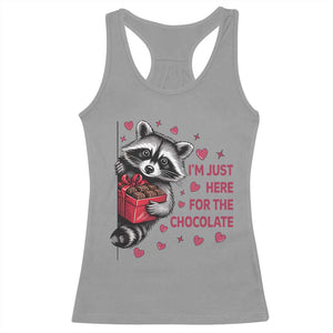 Valentine Racoon Trash Panda Racerback Tank Top I'm Just Here For The Chocolate TS14 Sport Gray Print Your Wear