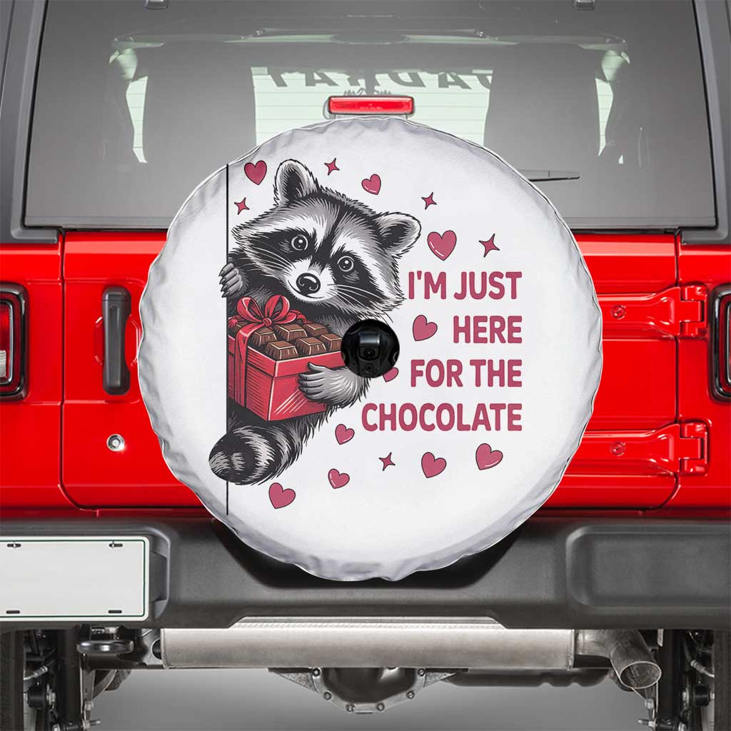 Valentine Racoon Trash Panda Spare Tire Cover I'm Just Here For The Chocolate TS14 White Print Your Wear