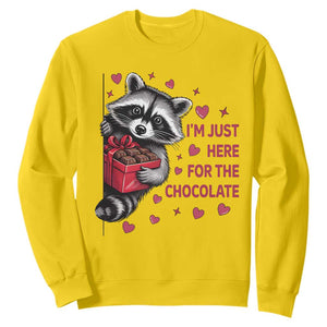 Valentine Racoon Trash Panda Sweatshirt I'm Just Here For The Chocolate TS14 Daisy Print Your Wear