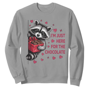 Valentine Racoon Trash Panda Sweatshirt I'm Just Here For The Chocolate TS14 Sport Gray Print Your Wear