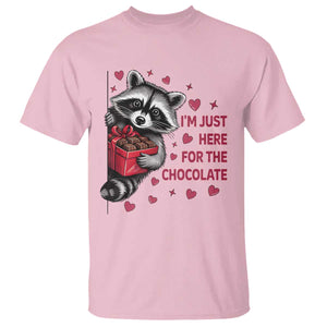 Valentine Racoon Trash Panda T Shirt I'm Just Here For The Chocolate TS14 Light Pink Print Your Wear