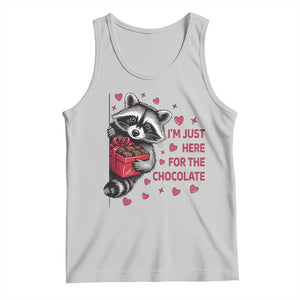 Valentine Racoon Trash Panda Tank Top I'm Just Here For The Chocolate TS14 Ash Print Your Wear