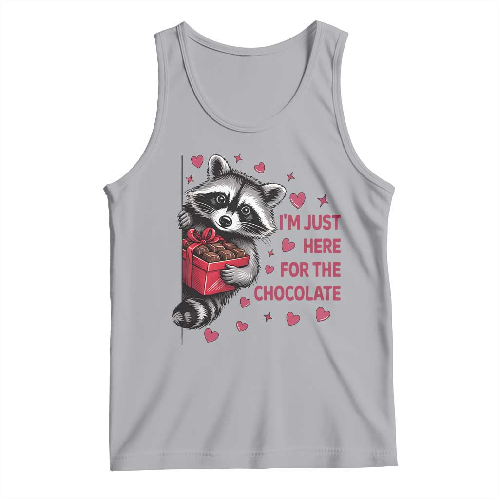 Valentine Racoon Trash Panda Tank Top I'm Just Here For The Chocolate TS14 Athletic Heather Print Your Wear