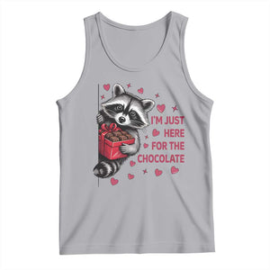 Valentine Racoon Trash Panda Tank Top I'm Just Here For The Chocolate TS14 Athletic Heather Print Your Wear