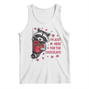 Valentine Racoon Trash Panda Tank Top I'm Just Here For The Chocolate TS14 White Print Your Wear