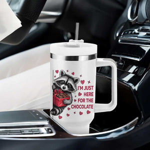 Valentine Racoon Trash Panda Tumbler With Handle I'm Just Here For The Chocolate TS14 Print Your Wear