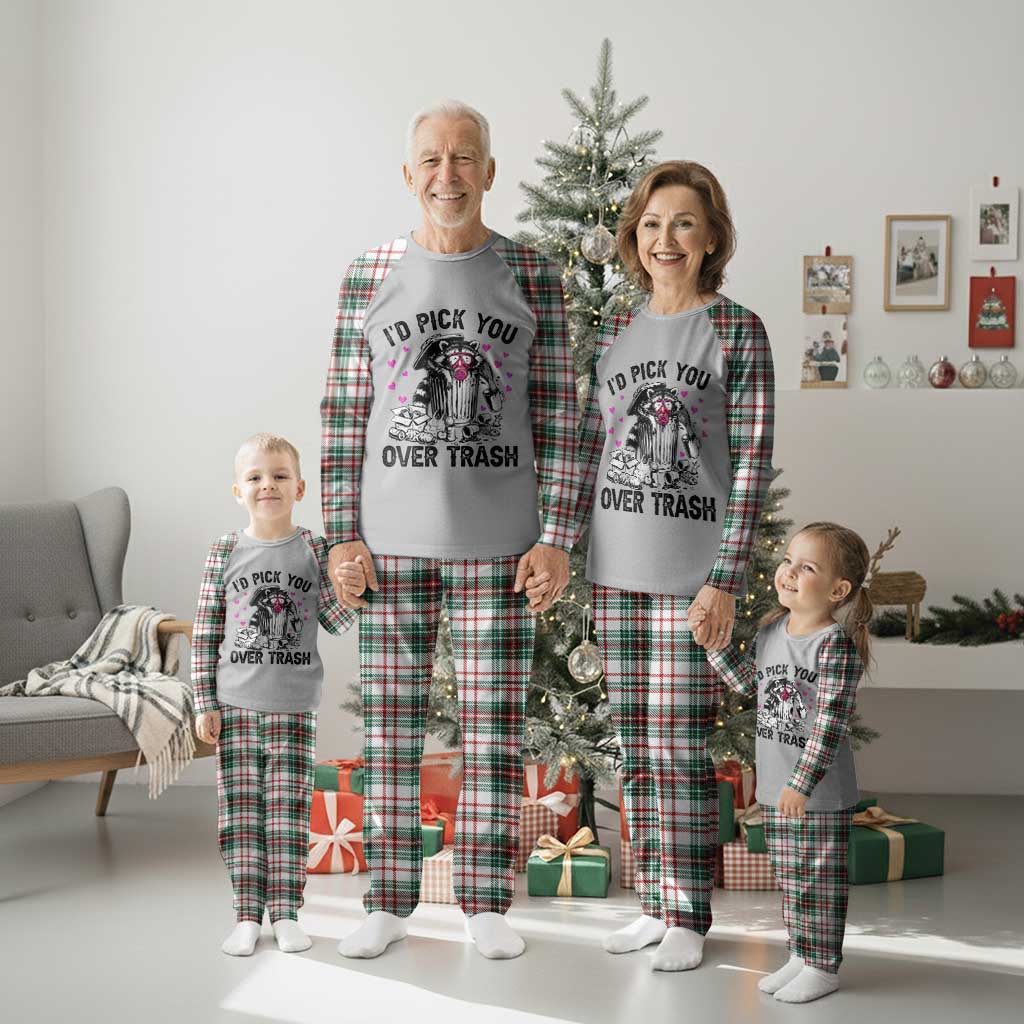 Valentine Racoon Trash Panda Plaid Pajama Set I Would Pick You Over Trash TS14 Christmas Plaid Print Your Wear