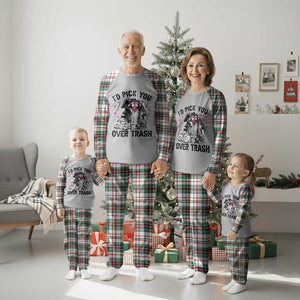 Valentine Racoon Trash Panda Plaid Pajama Set I Would Pick You Over Trash TS14 Christmas Plaid Print Your Wear