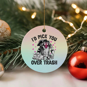 Valentine Racoon Trash Panda Ceramic Ornament I Would Pick You Over Trash TS14 1pc Pastel Print Your Wear