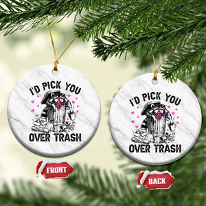 Valentine Racoon Trash Panda Ceramic Ornament I Would Pick You Over Trash TS14 1pc White Marble Print Your Wear