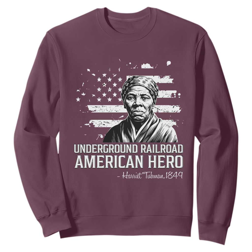 Harriet Tubman Sweatshirt Underground Railroad American Hero History TS14 Maroon Print Your Wear