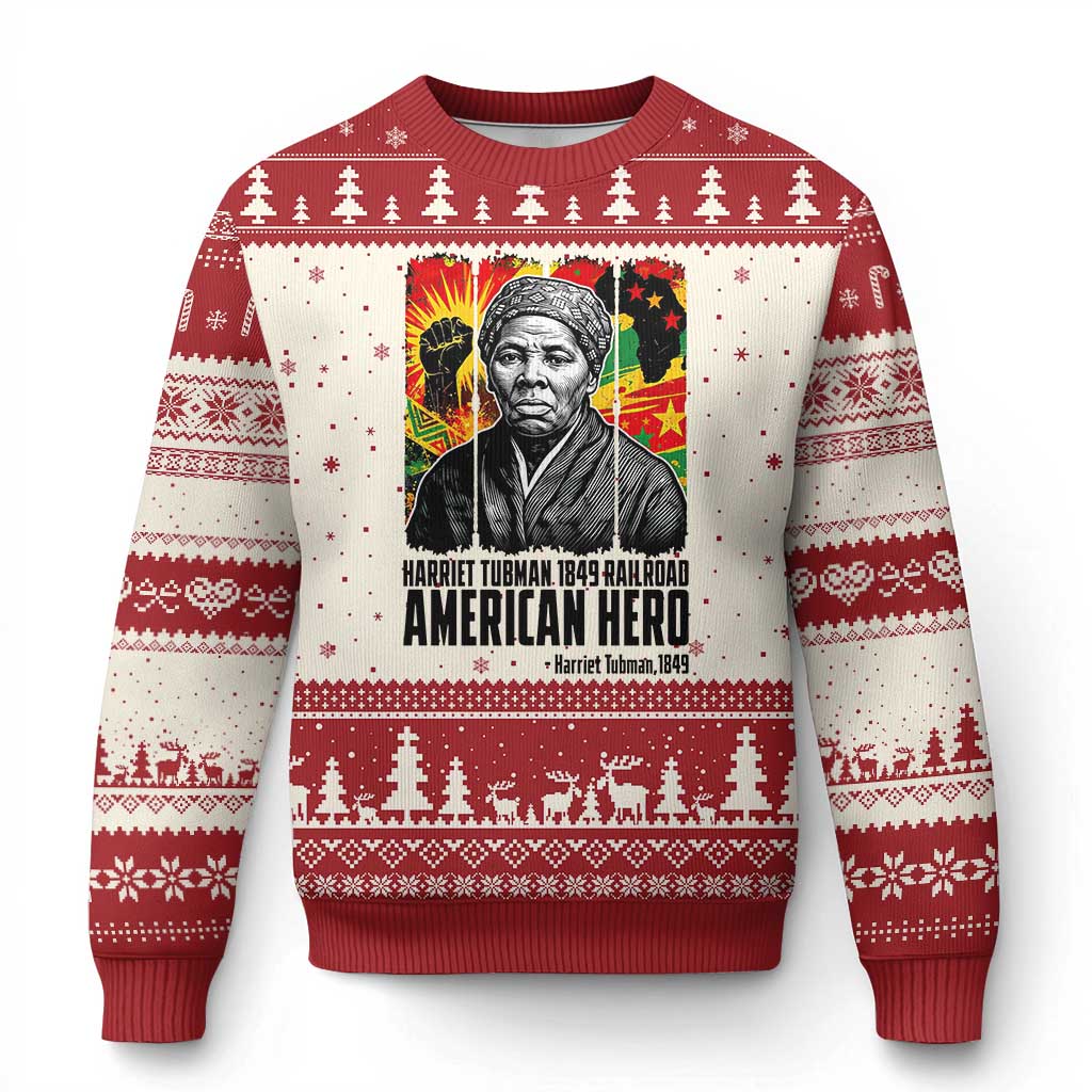 Harriet Tubman Black History Month Ugly Christmas Sweater Underground Railroad American Hero History TS14 Beige Red Print Your Wear