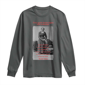 Harriet Tubman Long Sleeve Shirt Black History Month TS14 Dark Heather Print Your Wear