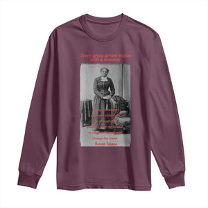 Harriet Tubman Long Sleeve Shirt Black History Month TS14 Maroon Print Your Wear