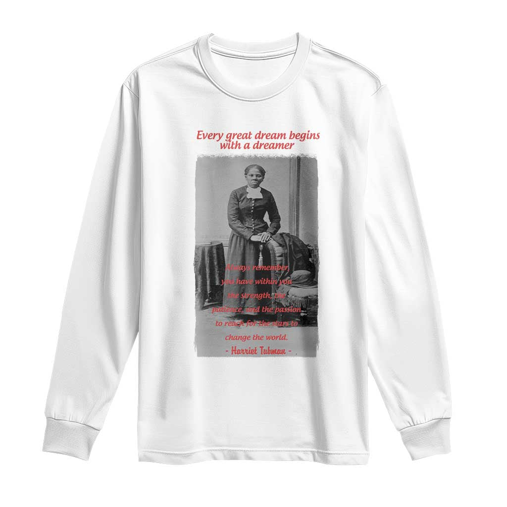 Harriet Tubman Long Sleeve Shirt Black History Month TS14 White Print Your Wear