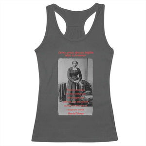 Harriet Tubman Racerback Tank Top Black History Month TS14 Dark Heather Print Your Wear