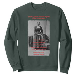 Harriet Tubman Sweatshirt Black History Month TS14 Dark Forest Green Print Your Wear