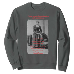 Harriet Tubman Sweatshirt Black History Month TS14 Dark Heather Print Your Wear