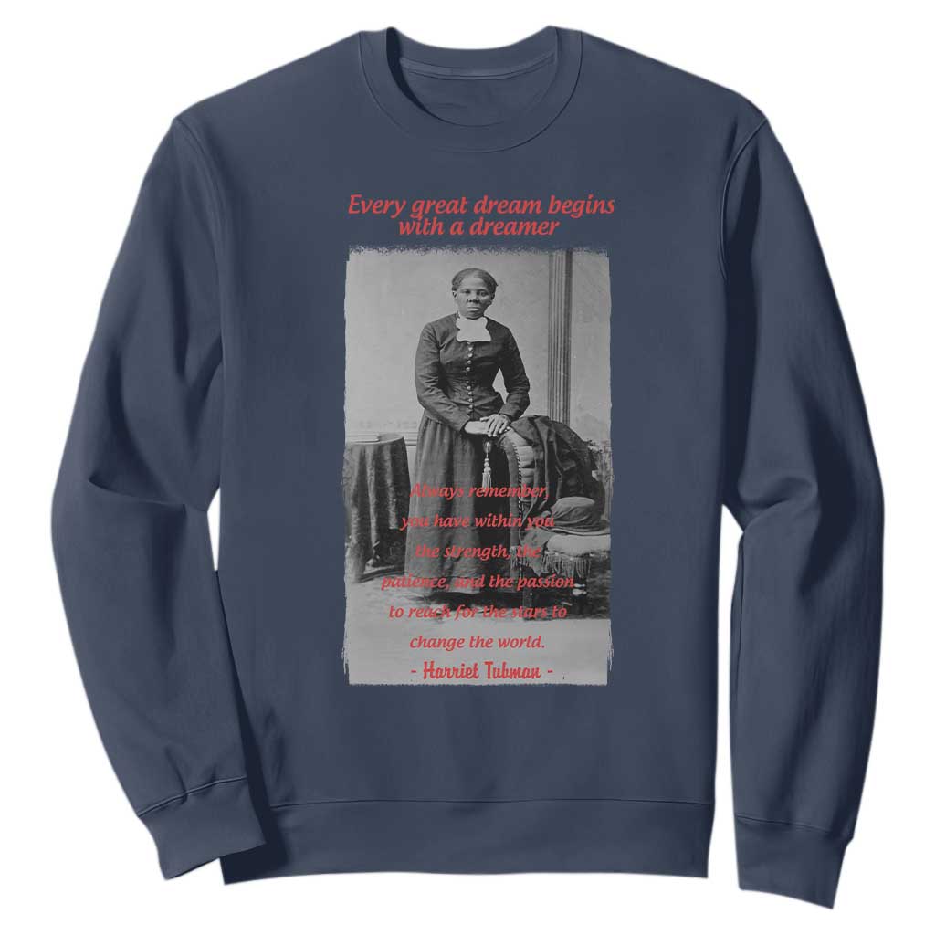 Harriet Tubman Sweatshirt Black History Month TS14 Navy Print Your Wear