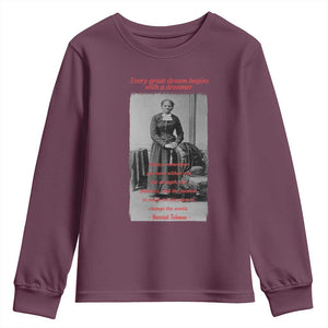 Harriet Tubman Youth Sweatshirt Black History Month TS14 Maroon Print Your Wear