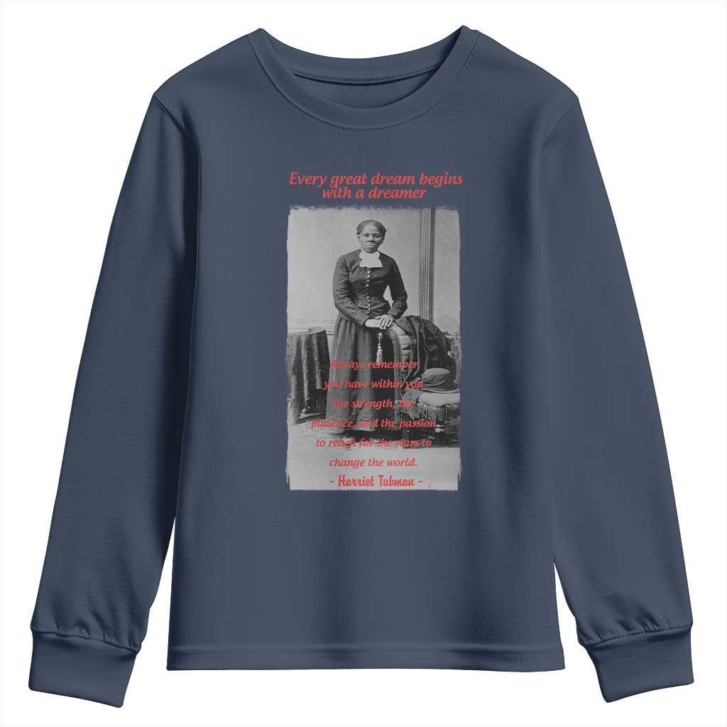 Harriet Tubman Youth Sweatshirt Black History Month TS14 Navy Print Your Wear