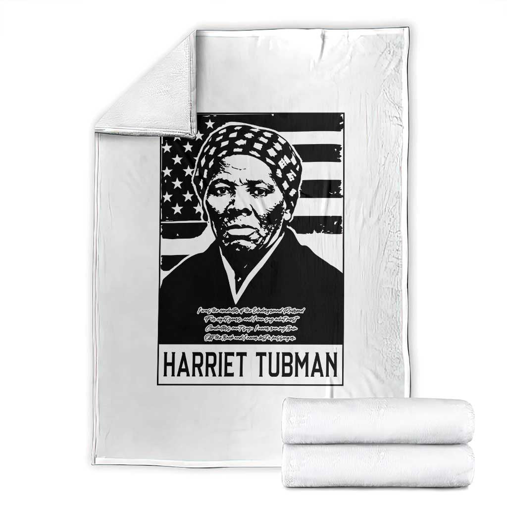 Harriet Tubman Quote Throw Blanket Black History Month TS14 White Print Your Wear