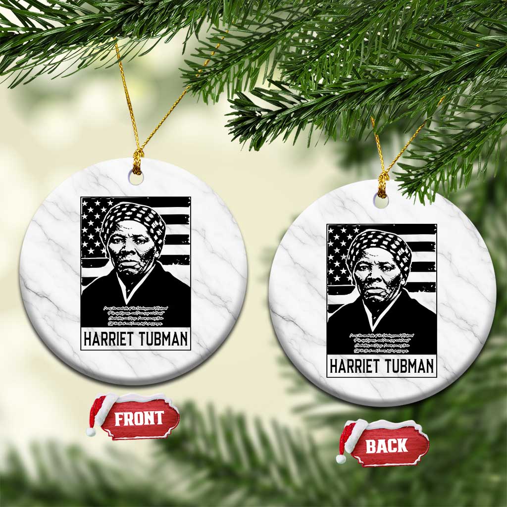 Harriet Tubman Quote Ceramic Ornament Black History Month TS14 1pc White Marble Print Your Wear