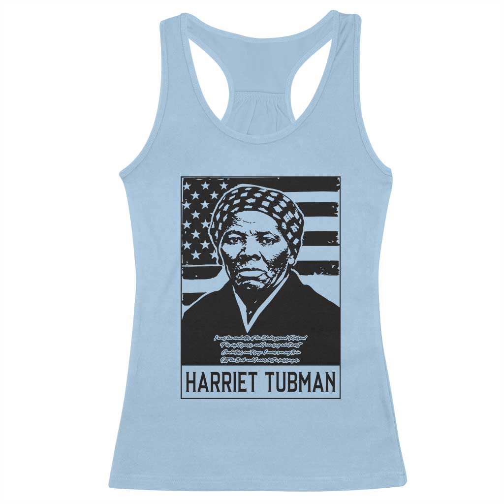 Harriet Tubman Quote Racerback Tank Top Black History Month TS14 Light Blue Print Your Wear