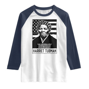 Harriet Tubman Quote Raglan Shirt Black History Month TS14 White Navy Print Your Wear