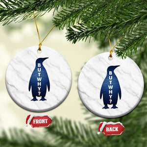 But Why Penguin Ceramic Ornament Funny Nihilist Hiking Meme TS14 1pc White Marble Print Your Wear