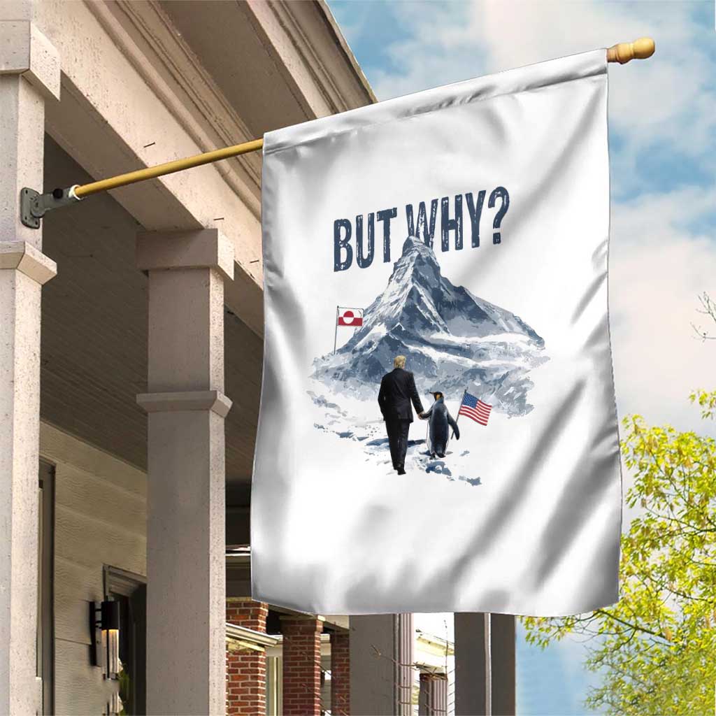 But Why Penguin Garden Flag Head Towards The Mountains Penguin Meme TS14 Print Your Wear